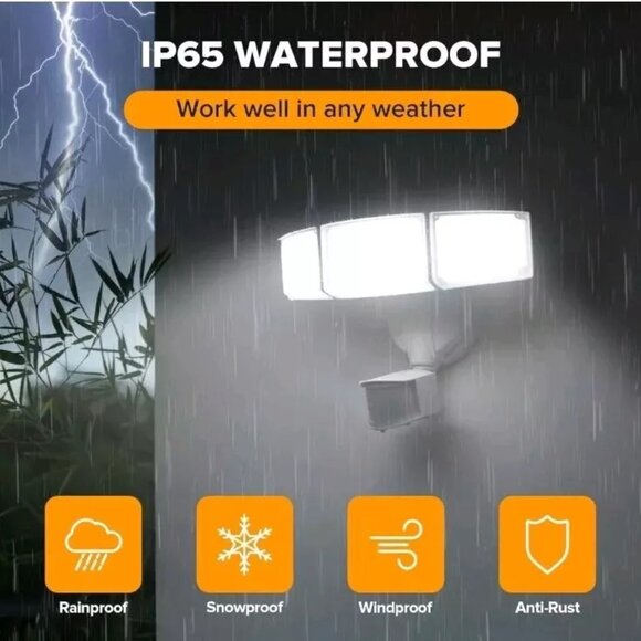 UME arc 49W LED Motion Sensor Outdoor Floodlight, 4500 Lumen, Wet, White - Picture 6 of 6